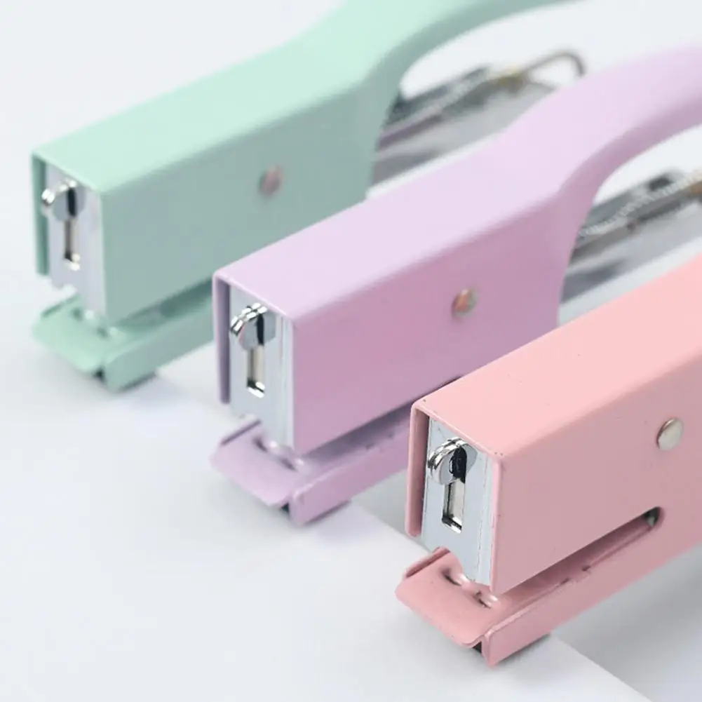 Portable Handheld Stapler Small Handheld Stapler with 750 Mini Desktop Stapler for Office School Non-slip with Remover for Home