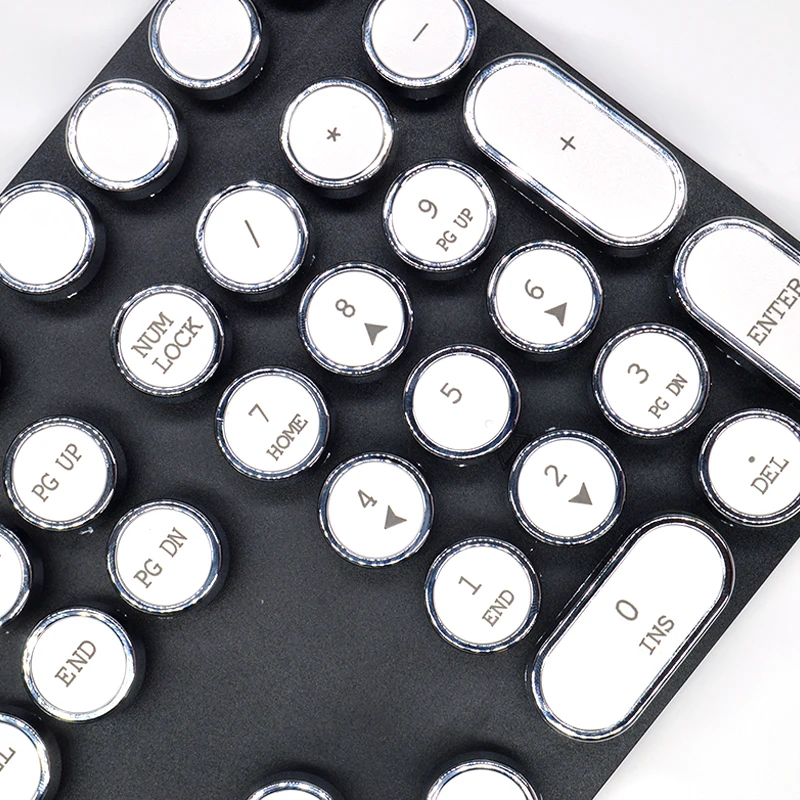 Typewriter mechanical keyboard keycaps dots small round punk style retro keycaps