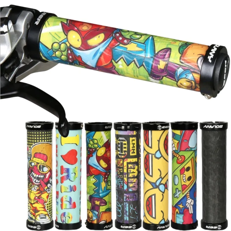 

Силиконовые велосипедные ручки Mtb, мягкие противоскользящие ручки из искусственной кожи с кольцом из алюминиевого сплава для велосипедных рулей Mtb, аксессуары