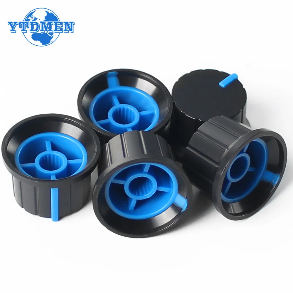 

5PCS 24x15mm Potentiometer Knob Cap Blue Flower-axis Volume Control Knobs for Encoder Diy Kit