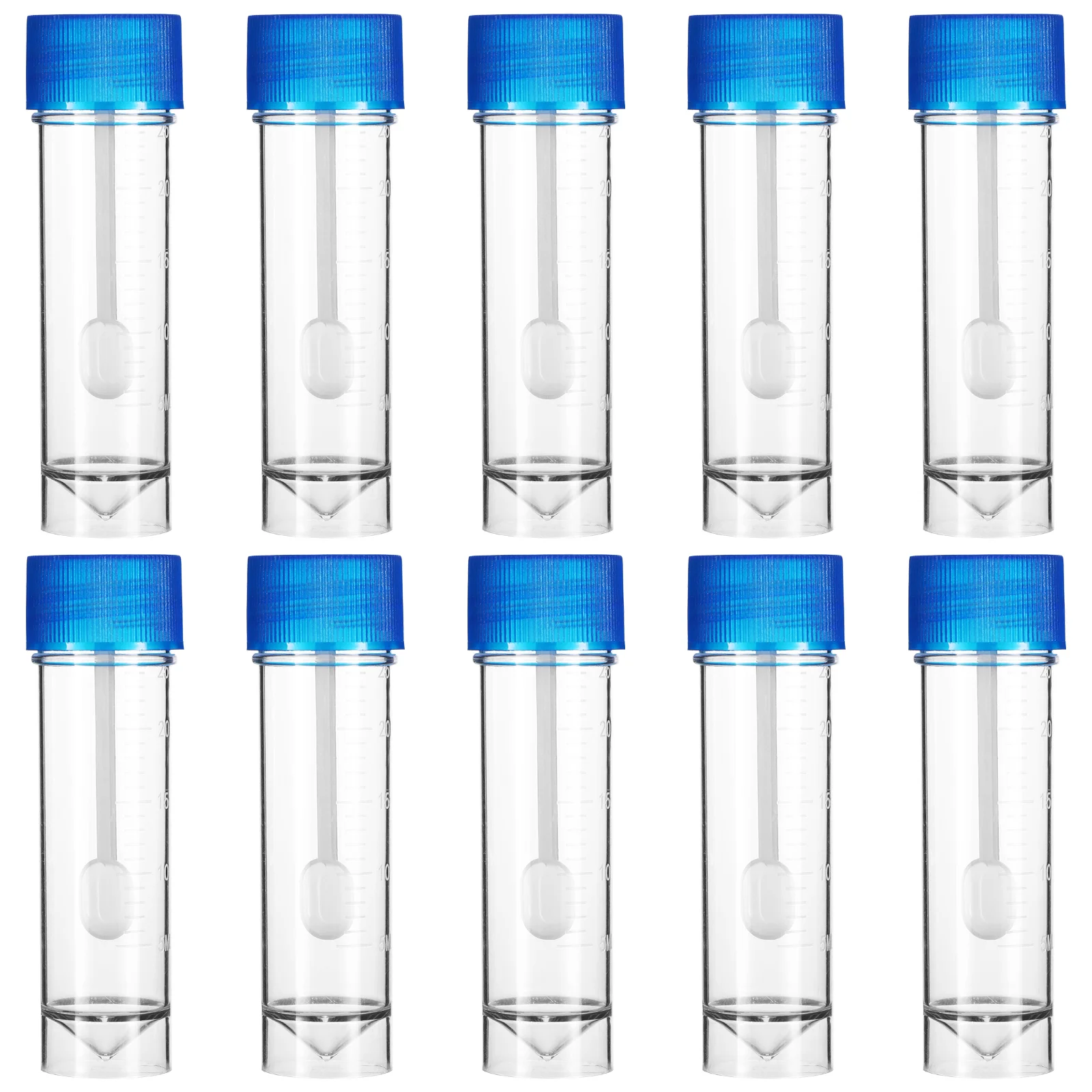 

10 Pcs Stool Sample Collector Tubes Container with Cover Specimen Cups for Testing