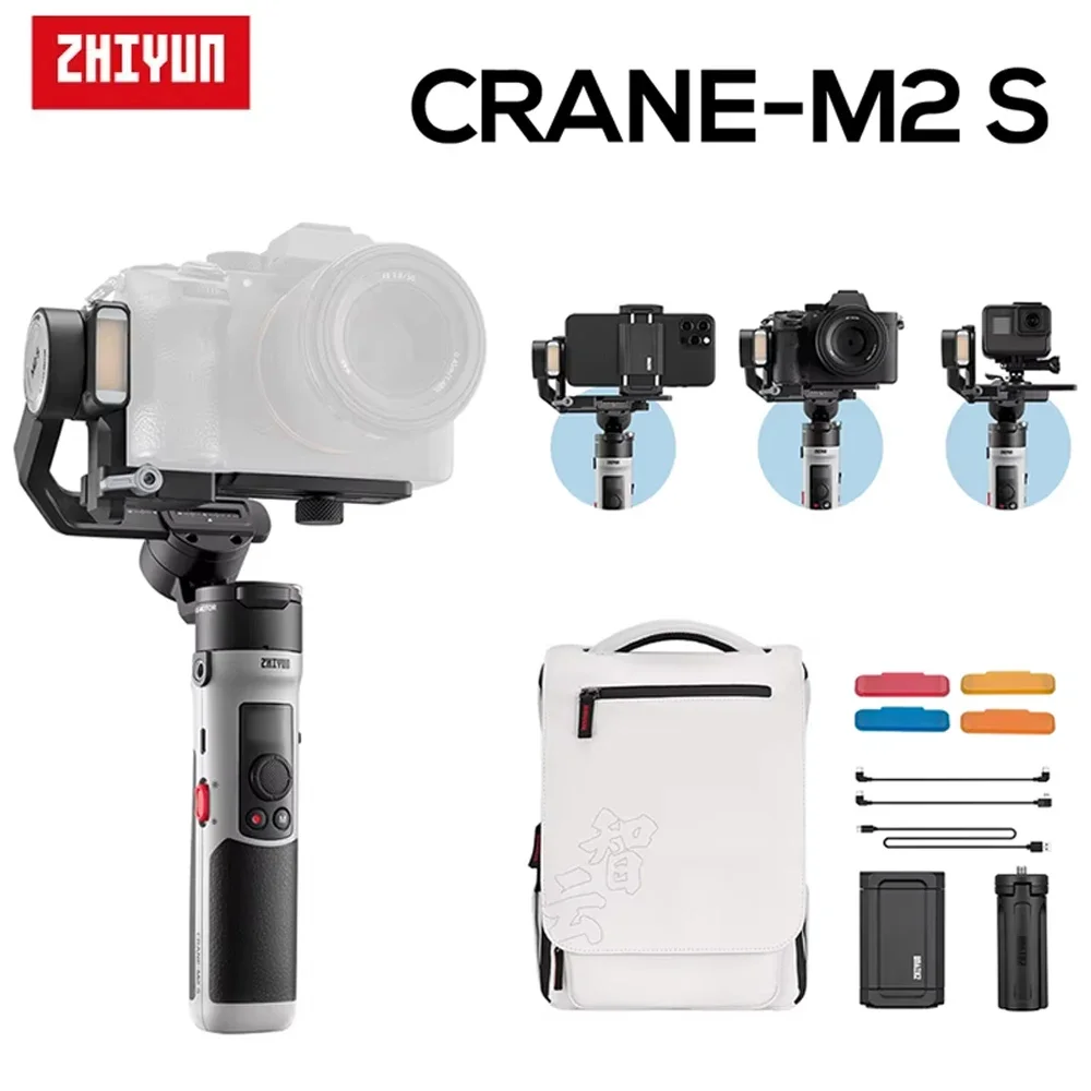 ZHIYUN CRANE M2S 3-Axis Handheld Camera Gimbal Stabilizer For Sony Fuji Nikon DSLR Mirrorless Camera iPhone 14 GoPro Hero 10/9/7