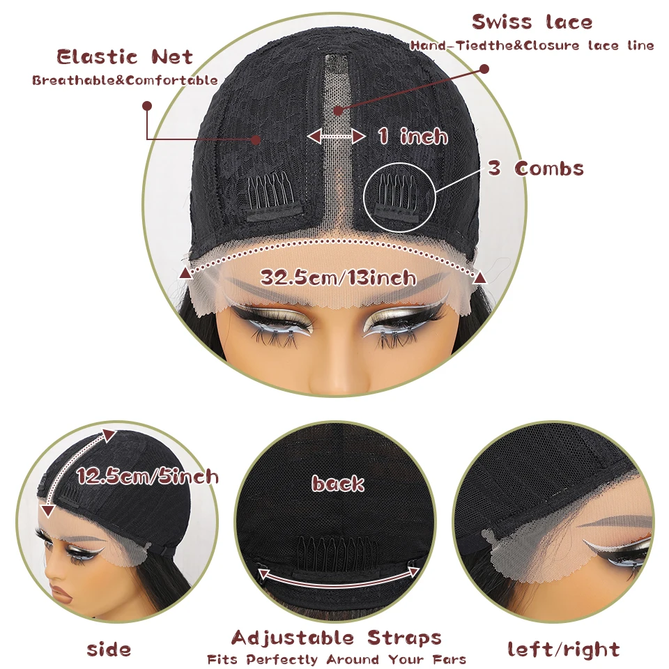 Wig Lace Front 18 Inch, Wig Sintetis untuk Wanita Afrika, Model Body Wave, Wig Lace Front T Part Pirang Hitam dengan Serat Tahan Panas Tinggi