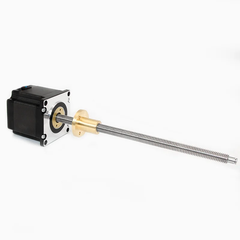 Imagem -04 - Atuador de Parafuso Micro Linear Nema 23 Motor de Passo com Empurração Chumbo 470n Diâmetro mm 10 mm Haste Roscada Comprimento 200 mm 55 mm