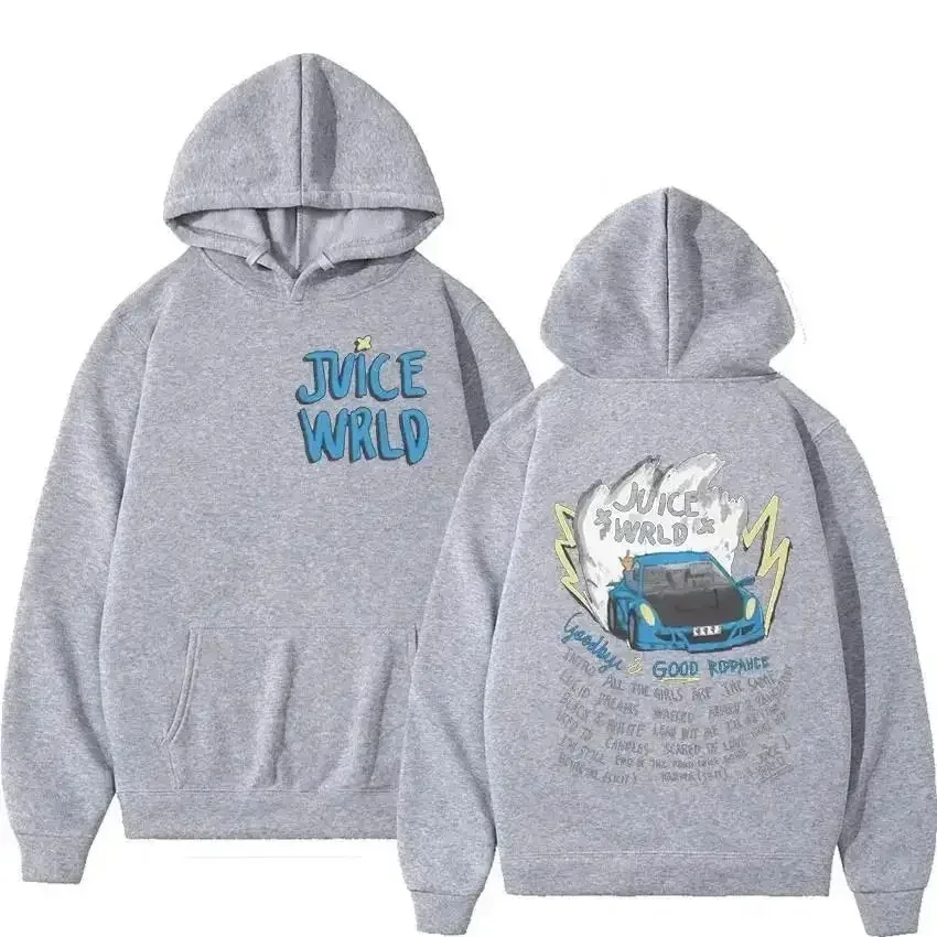 Kapuzenpullover für Herren und Damen, modische Hip-Hop-Freizeitpullover, Herbstkollektion, für Jungen und Mädchen, Schwarz, Streetwear, Juicewrld – Detail 11
