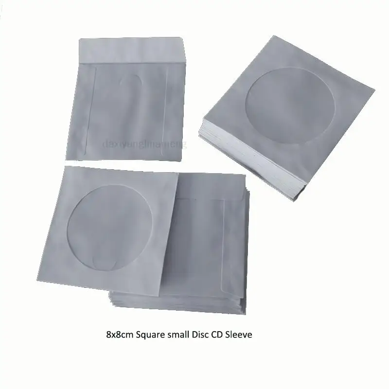 100pcs/pcs 8x8 Square Small Disc Sleeve 80gsm White Paper Bag Cover D Packaging Envelopes Type Wedding Party Favor