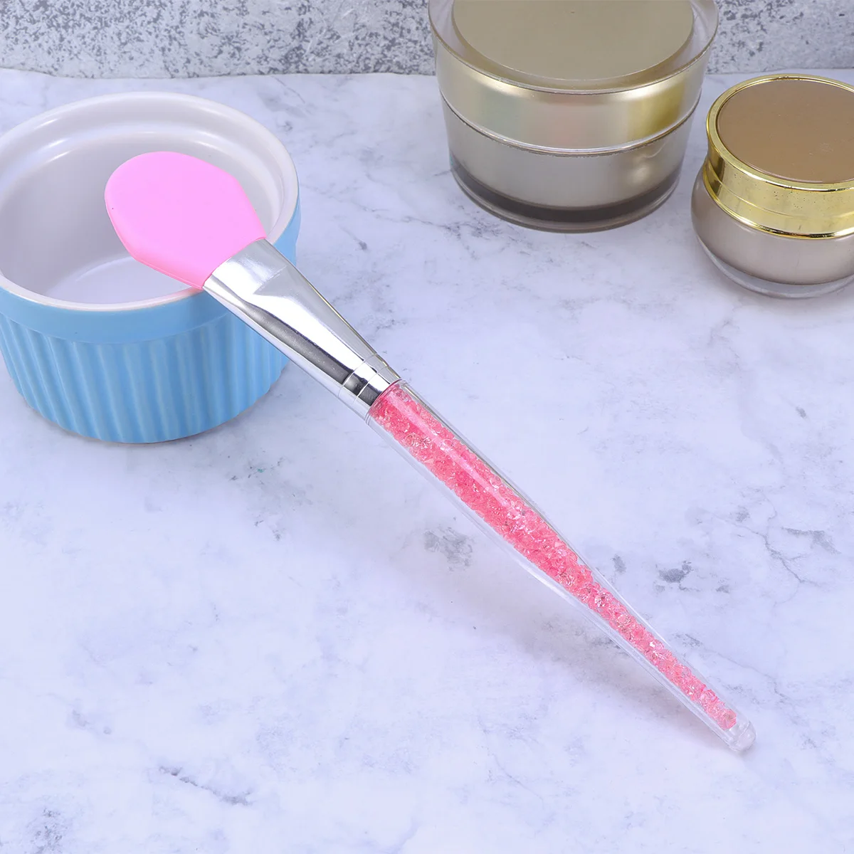 

1Pc Silicone Face Mask Brush Rhinestone Handle Makeup Tool for Ladies Skin Care Beauty Accessories Facial Mud Mixing