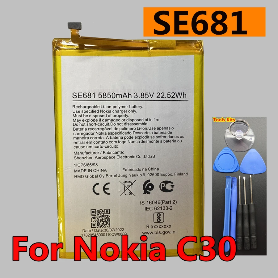 New Original SE681 5850mAh Battery For Nokia C30 TA-1357 TA-1377 TA-1369 TA-1359 TA-1360 Mobile Phone