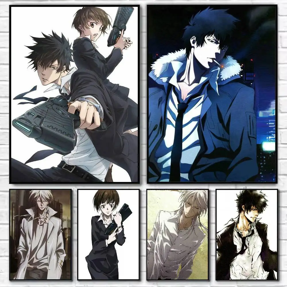 Psycho Pass Poster Self-adhesive Art Waterproof Paper Sticker Coffee House Bar Room Wall Decor