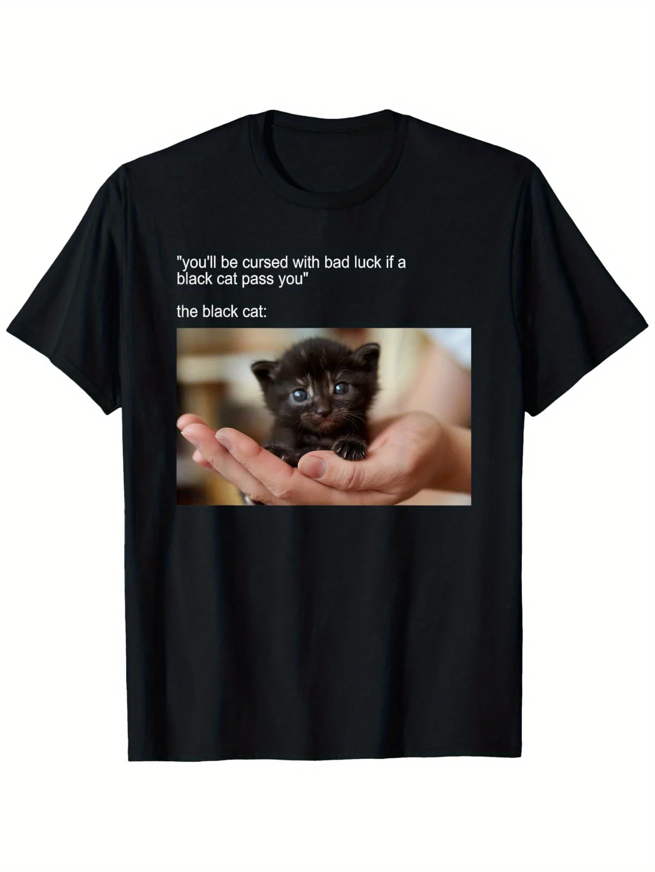 Cute cat emoji T-shirt, silly cat, funny cat, meowing kitten T-shirt, casual short-sleeved glasses souvenir T-shirt, extra