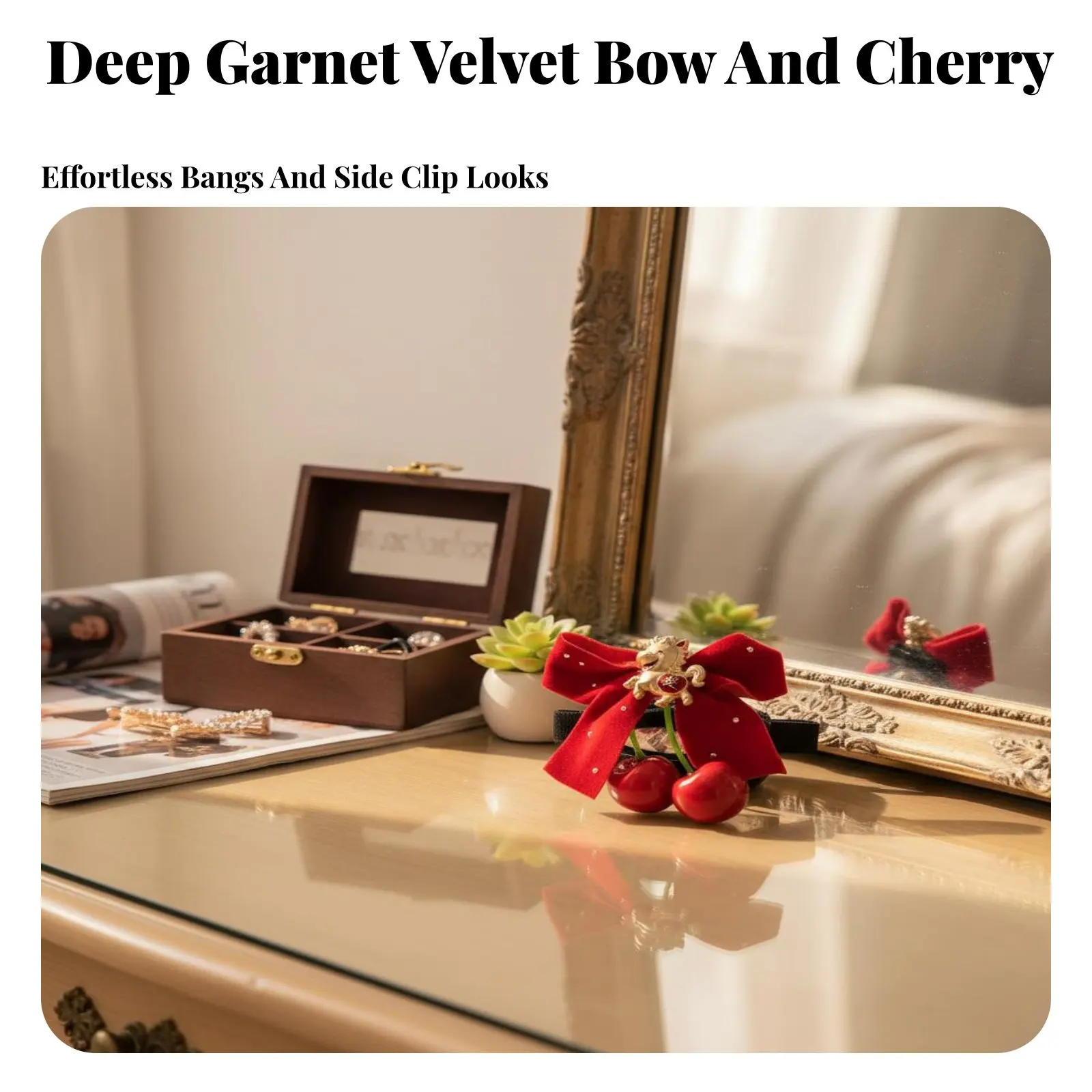 

Cherry Hair Hair Accessory Three-Dimensional Fruit Accent Cherry Ribbon Hair Hair Accessory Sweet Design Secure Hold for Women