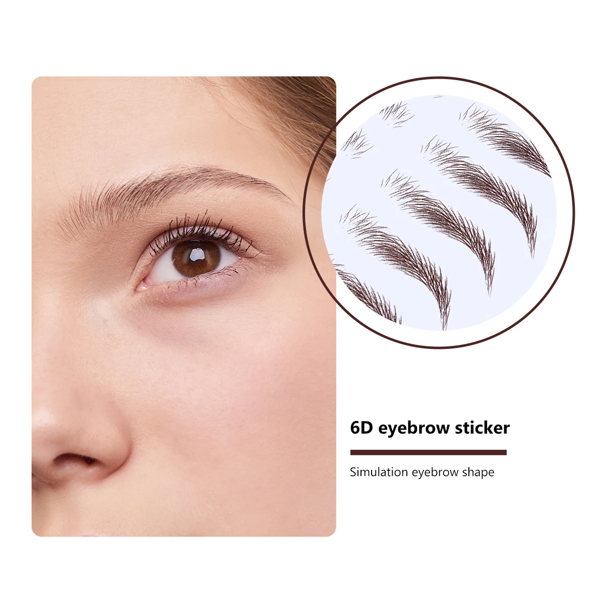 

4pcs Waterproof Eyebrow Sticker False Eyebrows Cosmetics Trimming Stencils Soy Ink Reusable Water Transfer 6D Hair Like