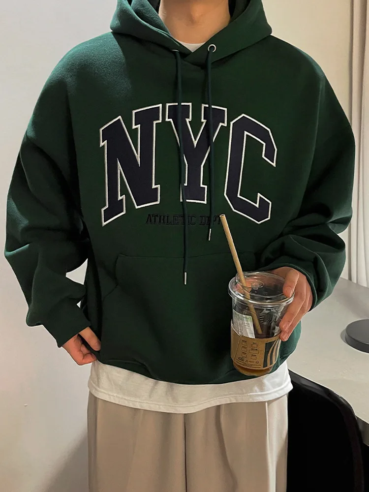 

Mens With Hat Hoodies Oversized Unisex Streetwear Loose-Fitting Thermal Leather Hipster Spring Multi-Zipper Long-Sleeved Fashion