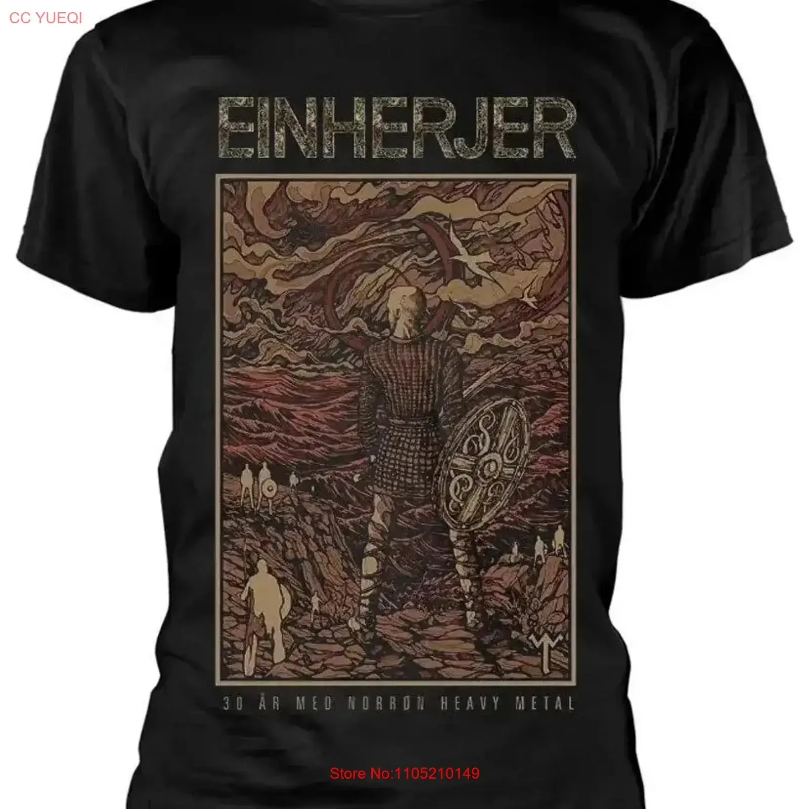 Einherjer 'Hovleriet' Black T Shirt NEW OFFICIAL vintage Washed designer clothes Breathable Slightly homme streetwear