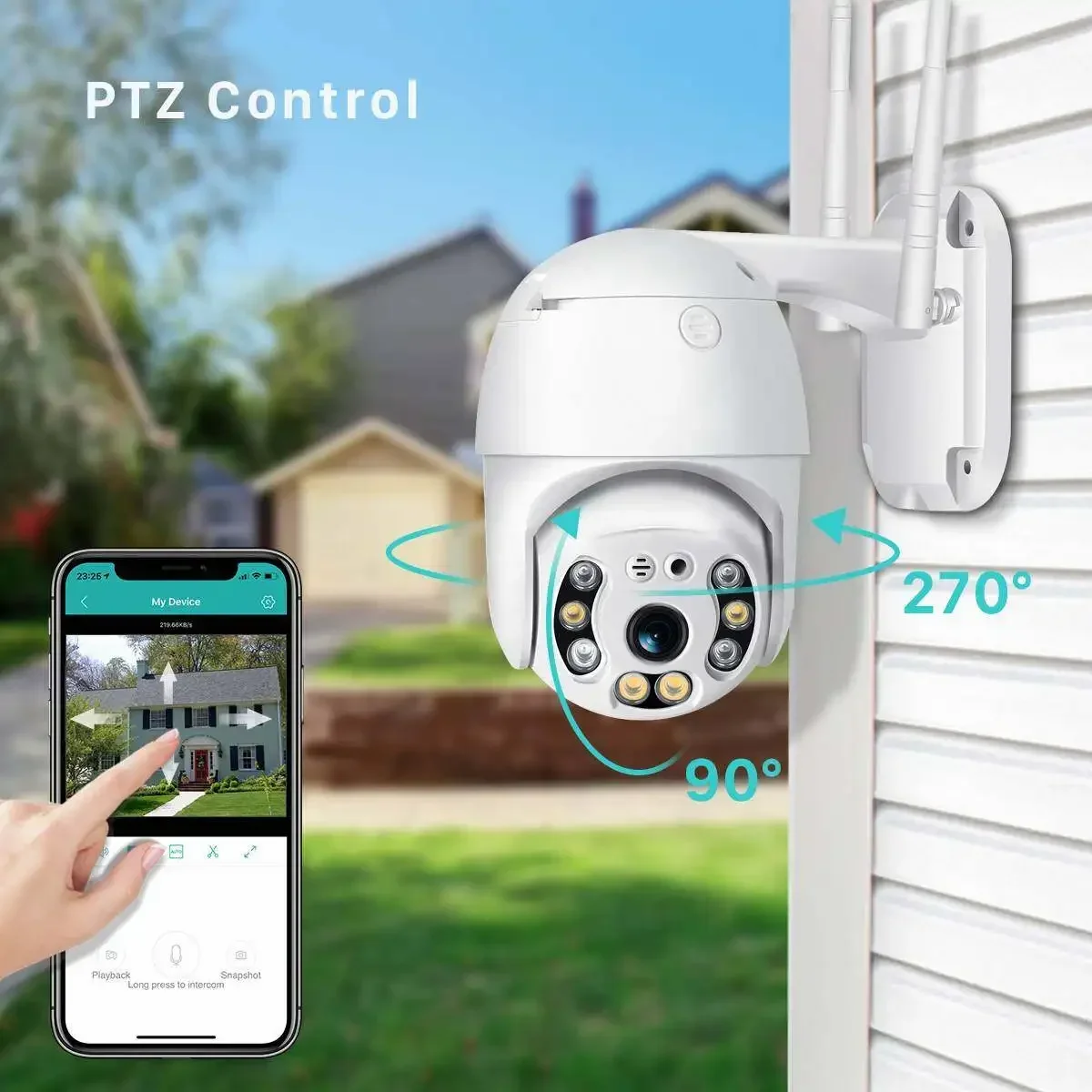 Mini IP Camera WiFi 3MP Tuya Smart Ai Auto Tracking Home Security Camera Outdoor Color IR Night Vision CCTV Camera
