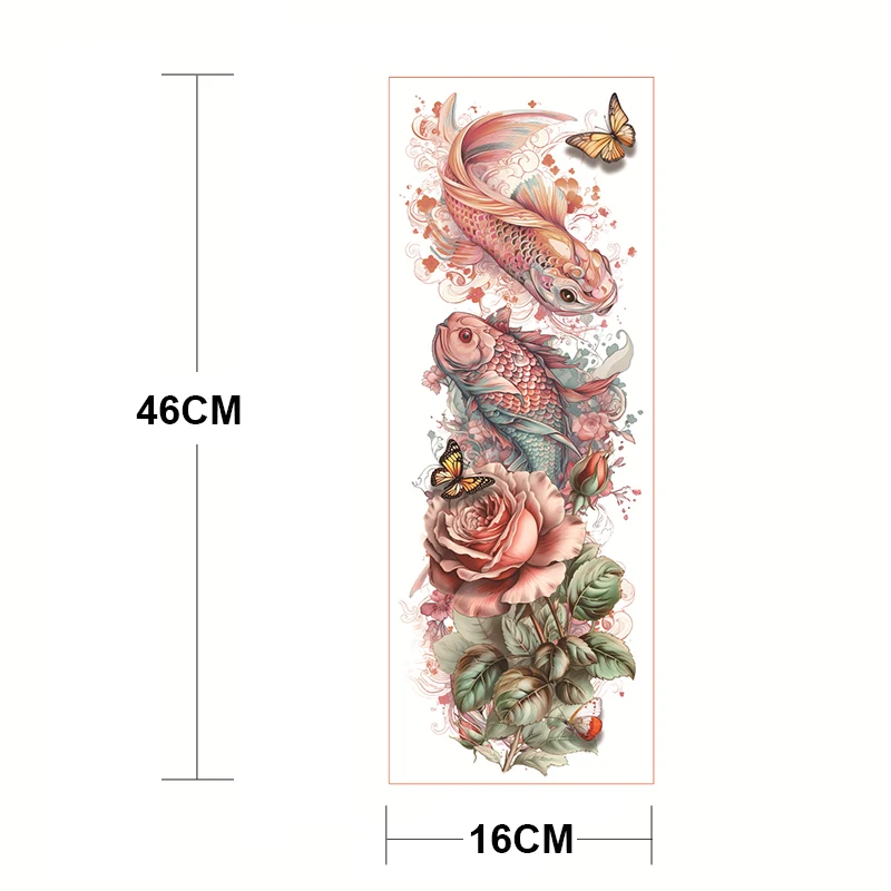 Waterproof Temporary Full Arm Tattoo Sticker Wild Wolf Tiger Snake Peony Flower Men Women Skull Totem Fake Tatto Body Art Adult