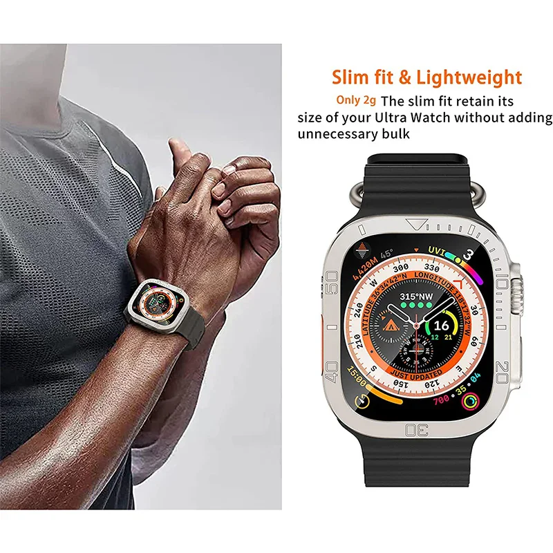 Film de protection d'écran pour Apple Watch Ultra 2, verre du Guatemala, accessoires de boîtier, cadre de couverture en métal, 49mm
