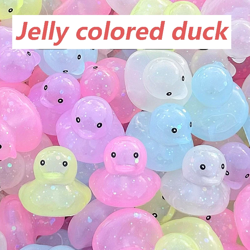 1-100Pcs Jelly colored Rubber Ducks Mini Duck Party Favors Bulk Ducks Summer Pool Floating Toys Rubber Ducks Birthday