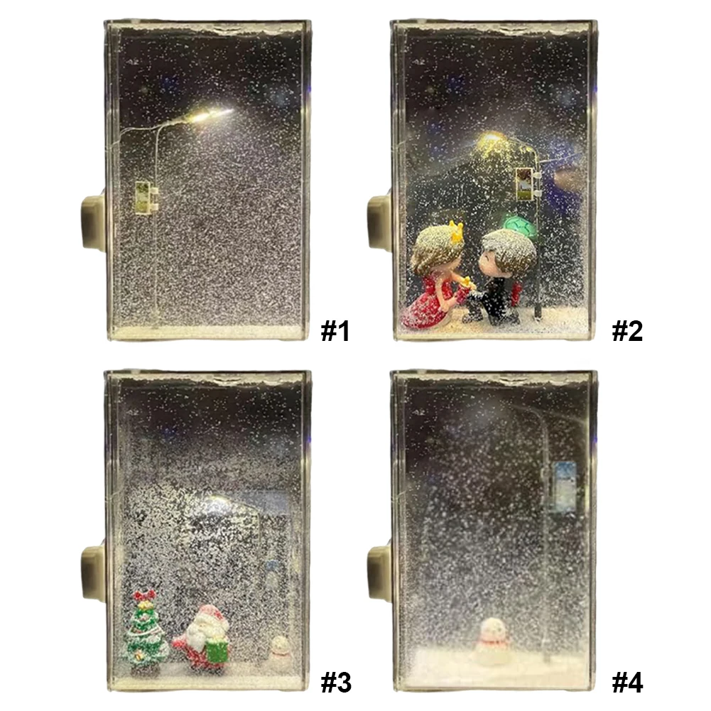 حزمة مواد المصباح الثلجي مشهد الثلج ضوء الليل واقعية ثلجي ليلة مصباح الشارع لتقوم بها بنفسك مصباح ندفة الثلج الرمال المتحركة للأطفال البالغين