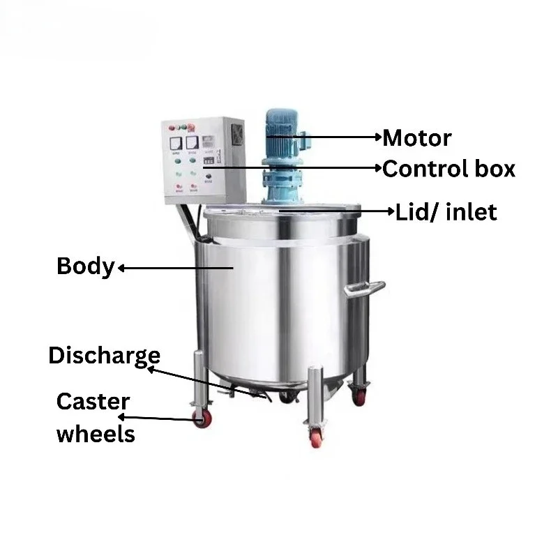 Stainless Steel Efficient 500L 1000L Homogenizer Mixing tank with Agitator for Fruit Juice Syrup Honey Liquid Mixer