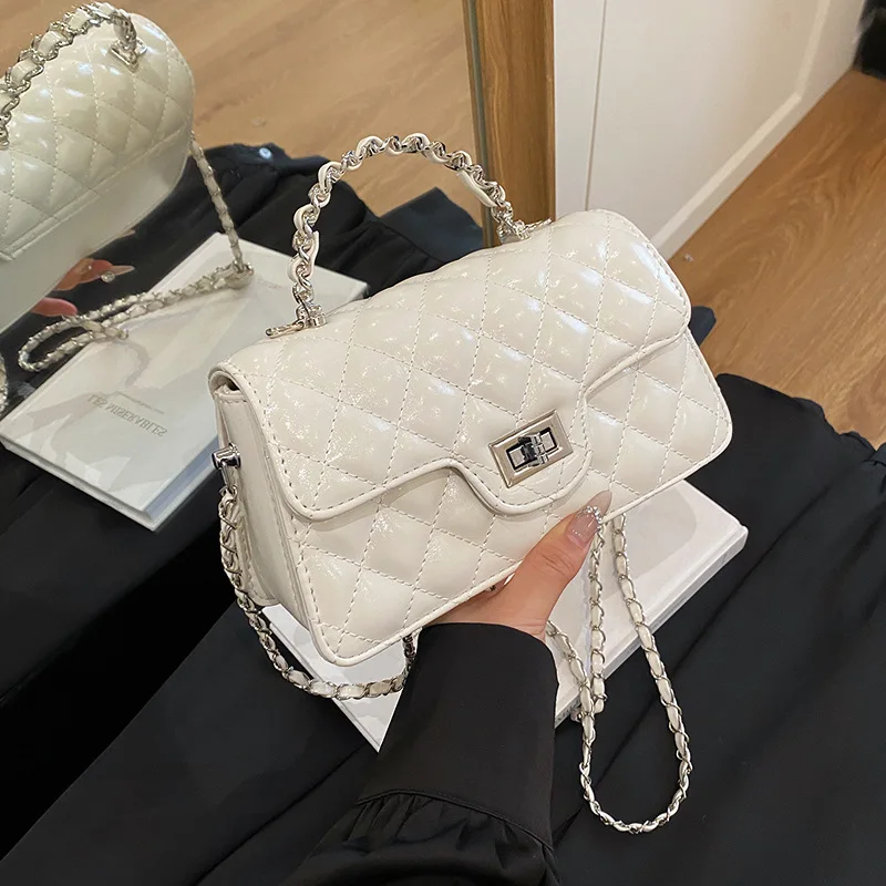 حقيبة كروس بسلسلة بسيطة لعام 2025 للنساء، محفظة كتف متعددة الاتجاهات من الجلد الطبيعي، حقيبة يد صغيرة عتيقة للعمل والمواعدة #3