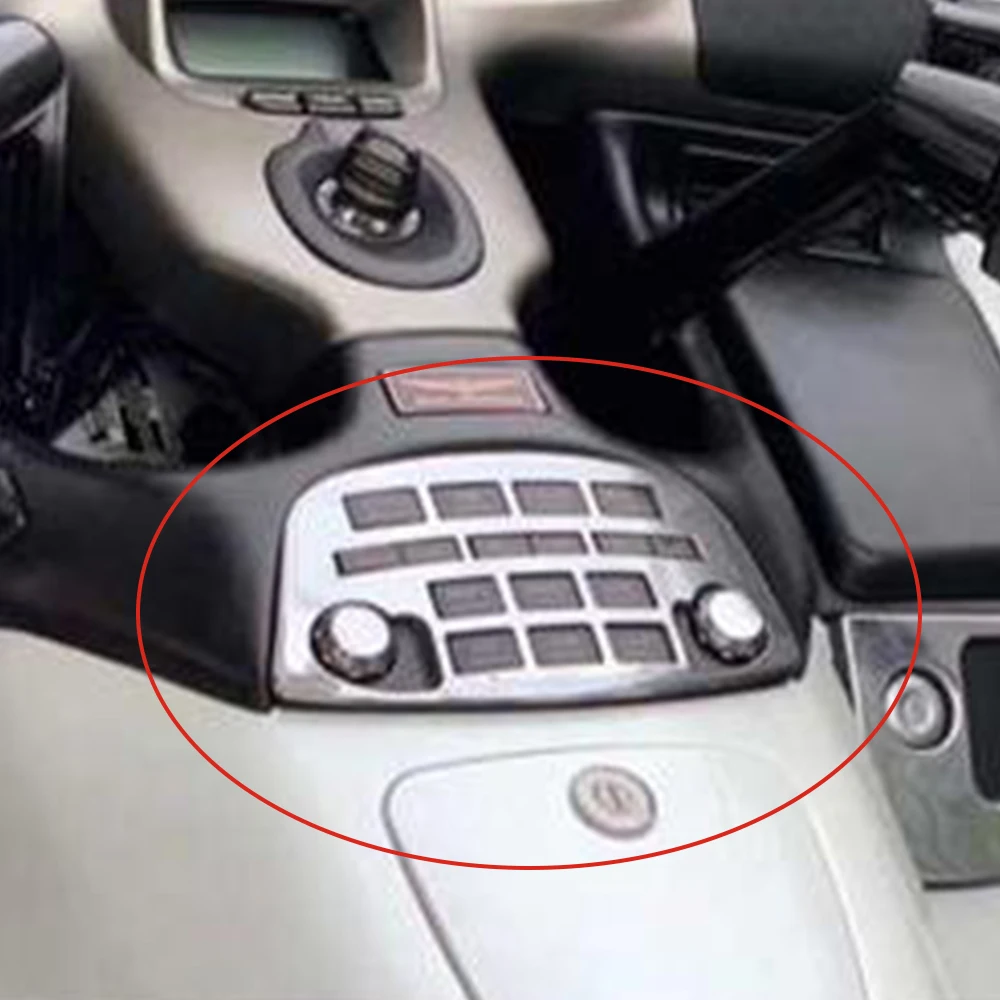 

For Honda Goldwing 1800 2001 2002 2003 2004-2010 GL1800 Gold Wing 2001-2010 Motorcycle Radio Accent Panel and Knob Sets Chrome