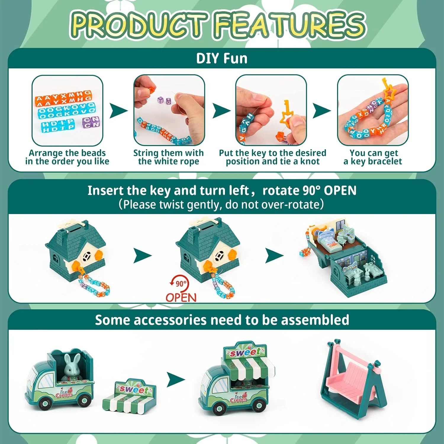مجموعة تمثال أباكوراسي، 32 قطعة، كازا بليابيليا، إكسسوارات صديقة للبيئة، لطفريات #3