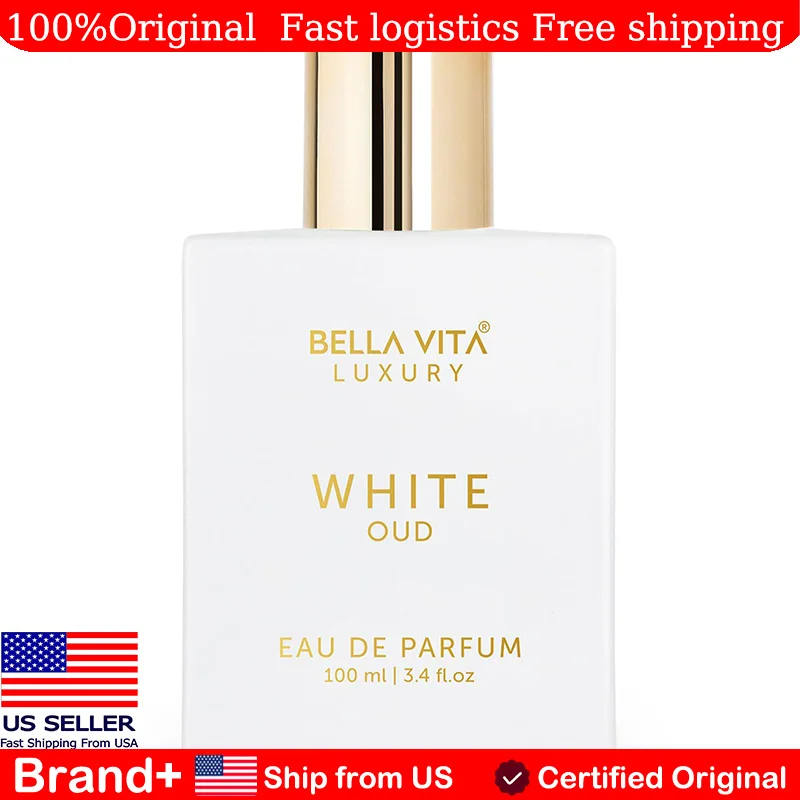 

Bellavita Luxury White Oud Eau De Parfum 100ml Fresh Aquatic Cologne for Men Citrus Woody Eau De Toilette Hair and Body Spray