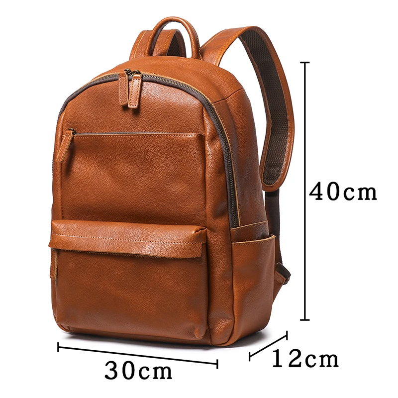 Men\'s Leather Backpack Travel Satchel Shoulder Bags Unisex College School Bags 14 Inch Laptop Bag Women\'s Sports Backpacks