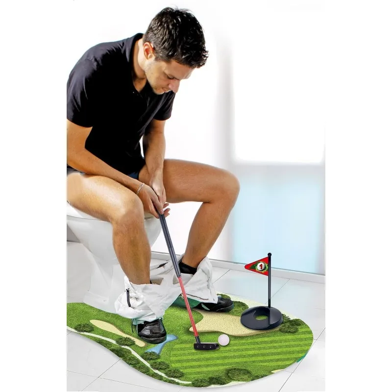 Toilet Golf Gag Gifts for Men, White Elephant Gifts for Adults, Funny Dad Gifts, Mini Golf Daddy Game, Christmas/Birthday Gift