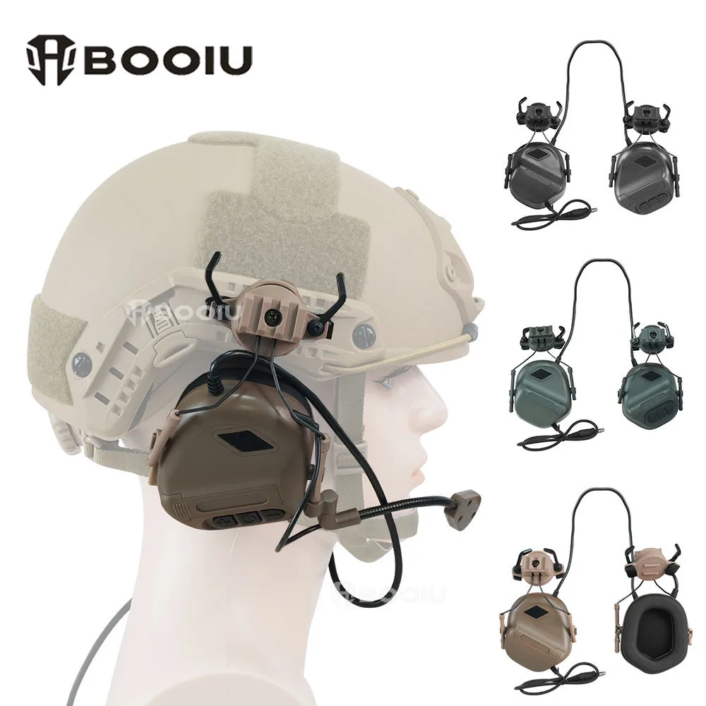 

BOOIU Tactical Shooting Ox horn Headset Fast Helmet IPSC Without Pickup Shooting Earphone Training Communication Headphones