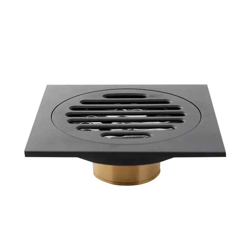 10X10cm square black all copper deodorization filter cover floor drain shower floor drain bathroom hardware accessories 5