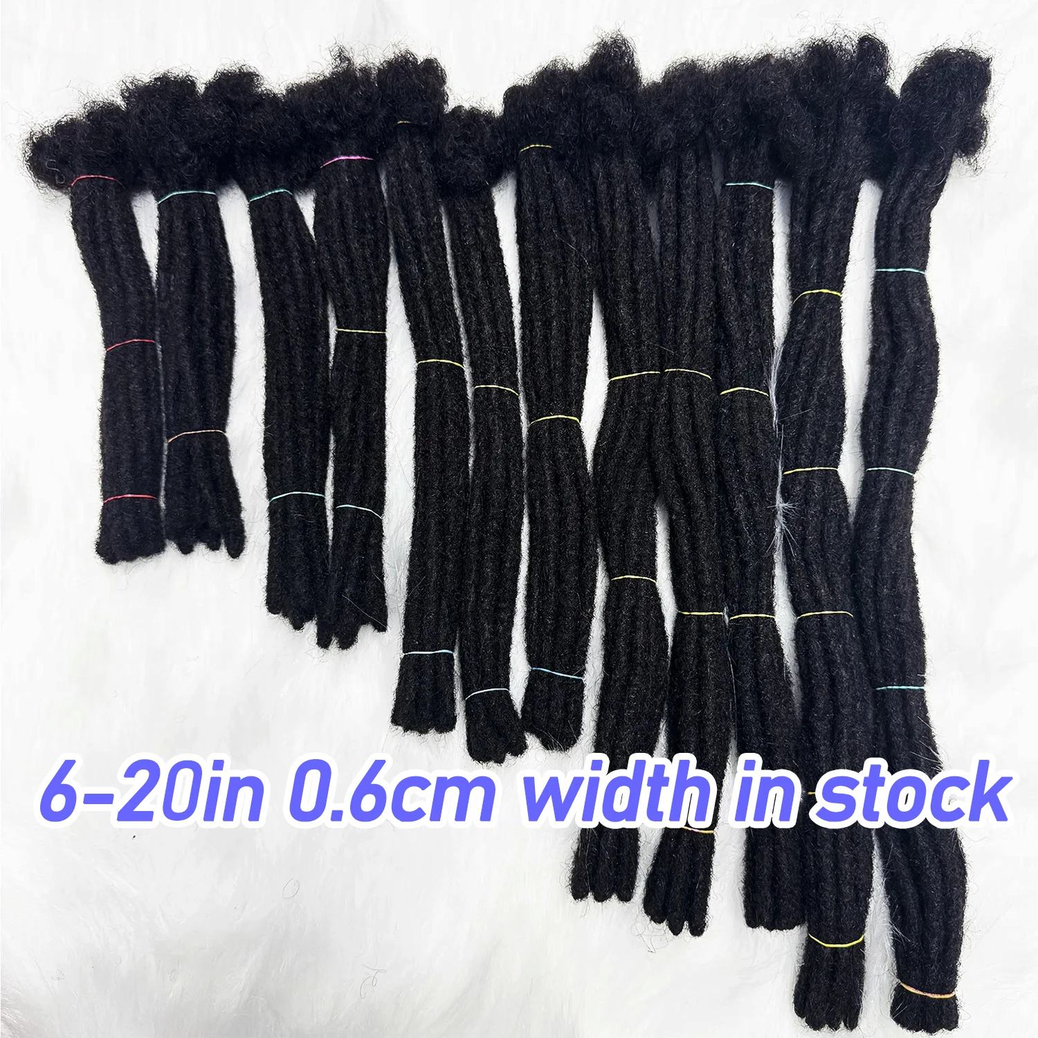 4-20inch Natural Color Full Handmade Human Hair Dreadlocks Extensions Peruvian Real Human Hair Locs Extensions for Women/Men
