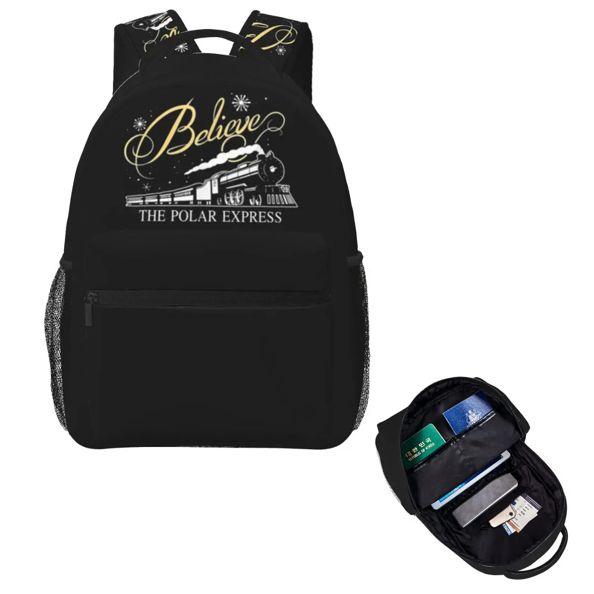 

The Polar Express Backpack Hot Sale Daypack Large Capacity Kids BookBag School Bag Shoulder Bags for Men Women