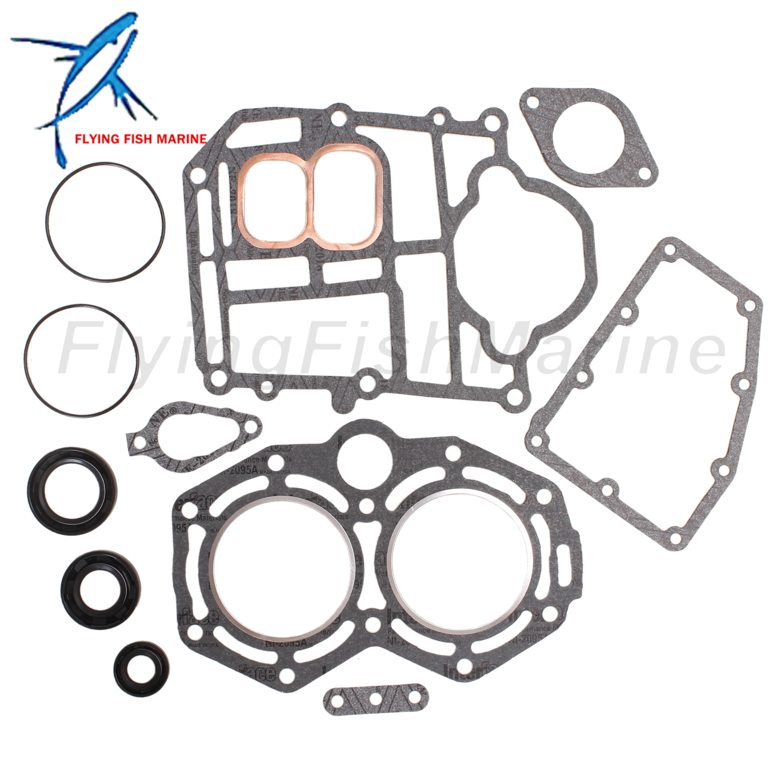 Outboard Motor 3A1-87121-0 3A1871210M Power Head Gasket Kits for Tohatsu Nissan 25HP 30HP, 8M0065545 8M0119225 for Mercury