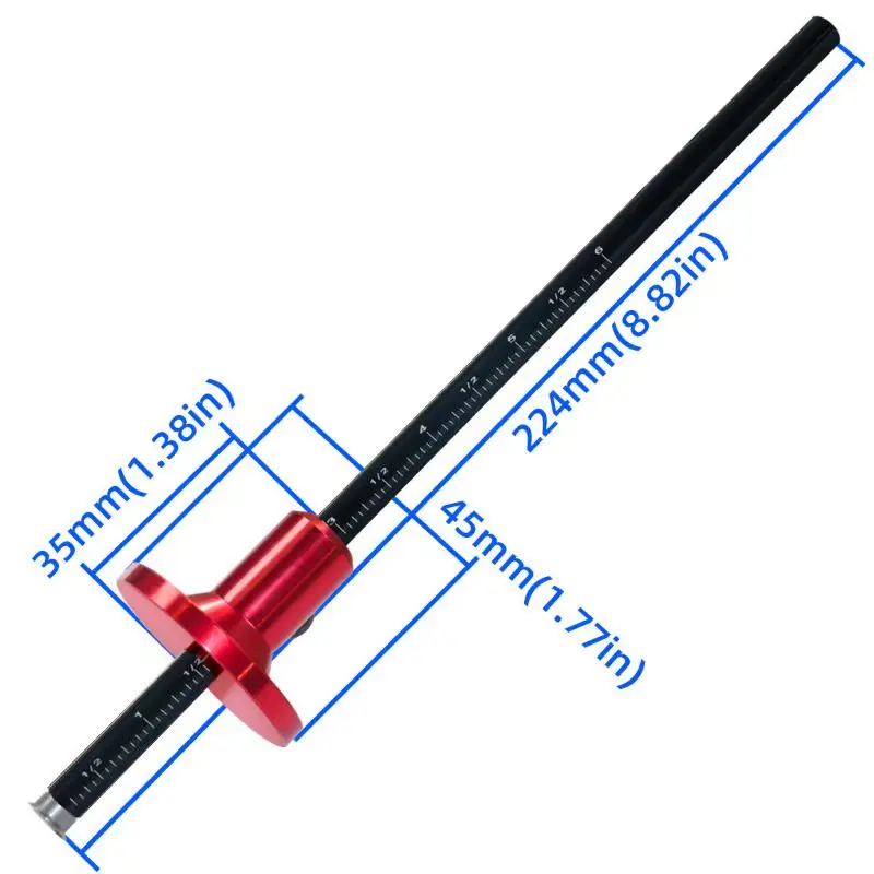 

1/2pcs Woodworking Marking Scriber Ruler Double Head Wheel Marking Gauge Inch&MM Scale Aluminum Parallel Line Drawing Tool