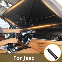 For Jeep Renegade Compass Grand Cherokee Chrysler 300C Car Windshield Sunshade Umbrella Front Window Parasol Sun UV Protection