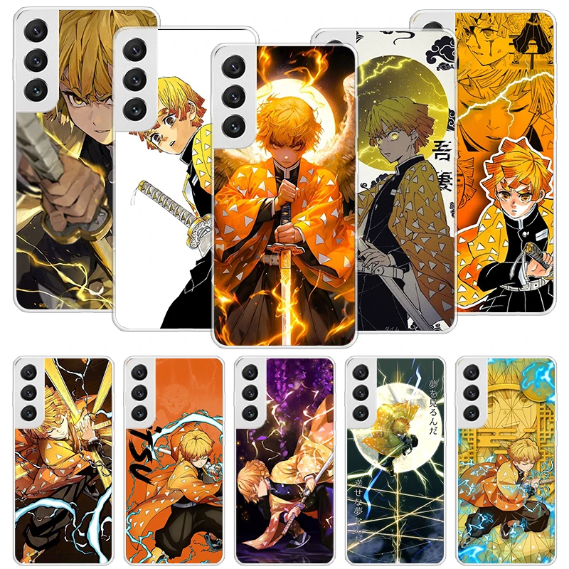 Demon Slayer Agatsuma Zenitsu Phone Case For Samsung Galaxy S24 S23 S22 S21 S20 Ultra S20 FE S10 Plus S9 S8 + Fundas Cover Coque