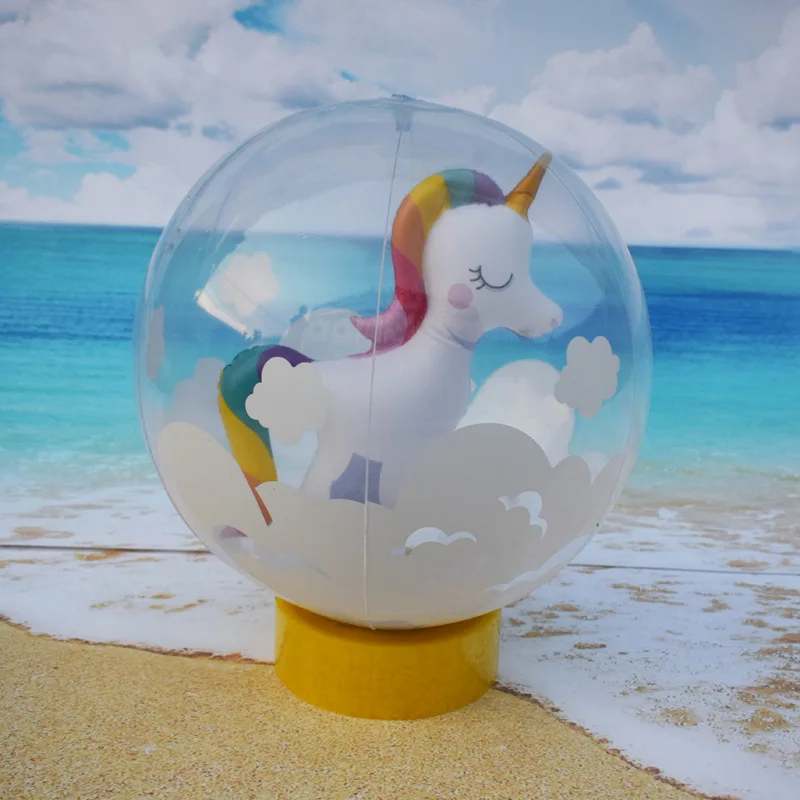 Rooxin Unicorn Swimming Pool Party Inflatable Beach Ball Pool Float Swimming Ring Summer Water Play Pool Party Accessories