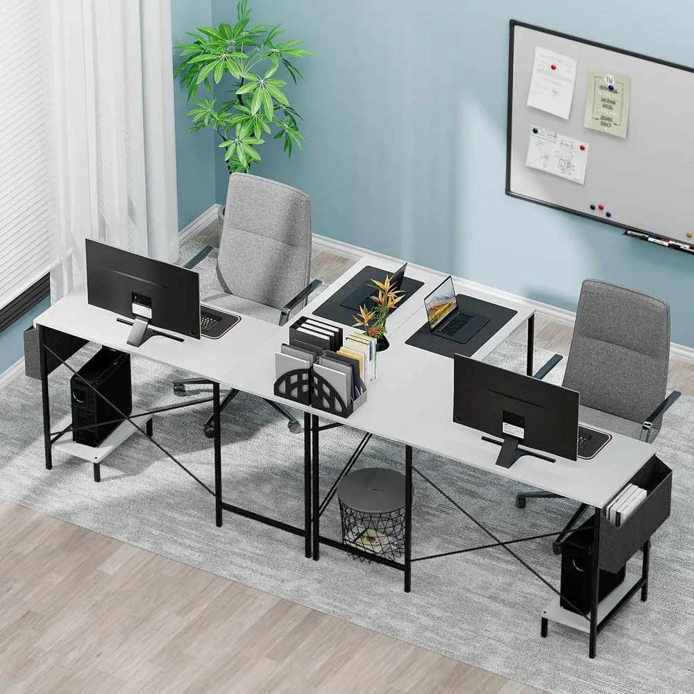 L Shaped Desk Gaming Computer 50 Inch Reversible Corner Table PC Work Table for Writing Study Small Place Office Desks