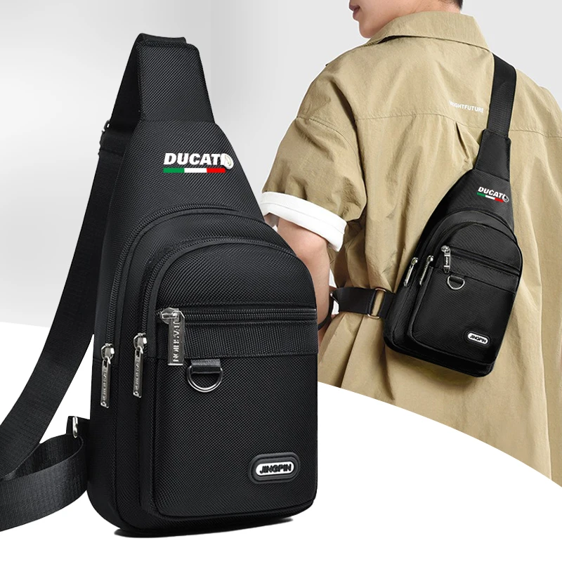 Motorcycle Leisure One-shoulder Bag Men's Messenger Chest Pocket For Ducati Monster Panigale 748 749 999 1098 1199 1299 1198 848
