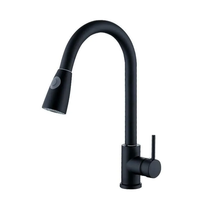

Black kitchen faucet, universal and free pull faucet, pull down and extend vegetable basin faucet