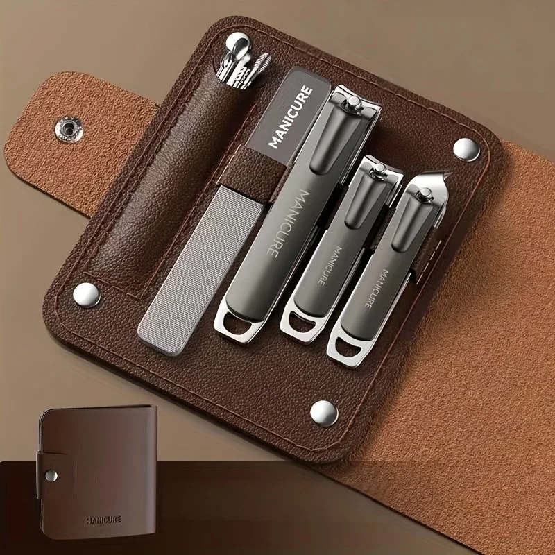 Kit di lusso per la cura delle unghie da 10 pezzi: set di manicure e pedicure in acciaio inossidabile con custodia da viaggio - Regalo perfetto per uomini e donne