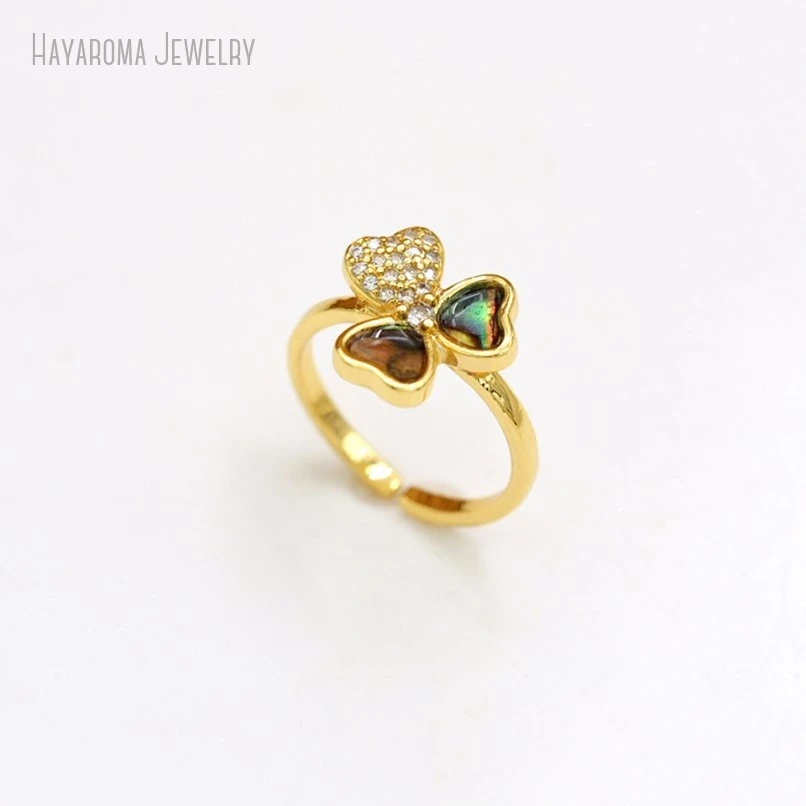 10Pcs Invisible Setting Wholesale Red Hearts Heart Shape Point Gift For Her Gold Color Copper Ring RM50875 image 2