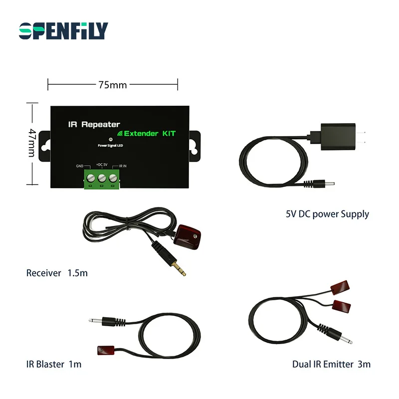 

No Delay Universal Infrared Transceiver Control Receiver IR Infrared Remote Extender For TV Set Box DVD