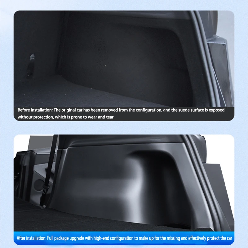 1 Pair For Tesla Model Y Juniper2025 Trunk Side Guards TPE Full Cover Fluff Surface Corner Protection Pads Interior Protector