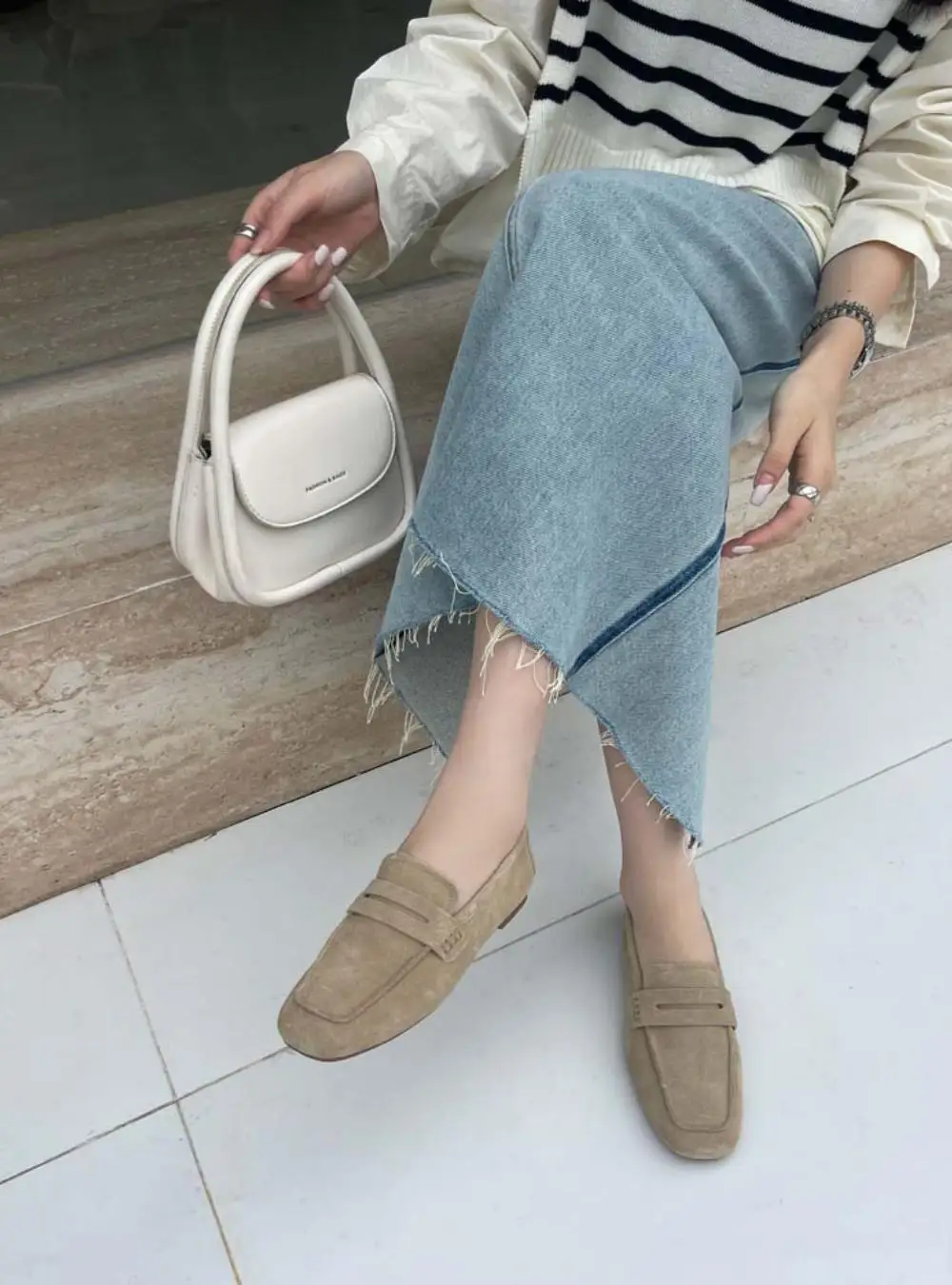 2024 Spring/Summer New Genuine Leather Retro Lefu Lazy Shoes Work and Casual Flat Sole Single Shoes