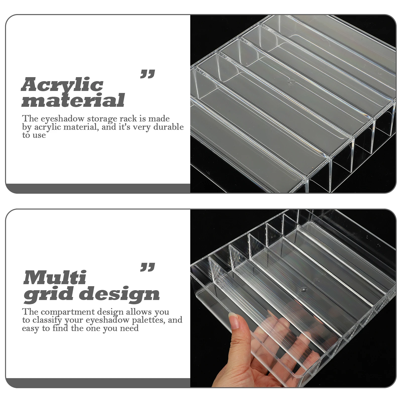 

Eyeshadow Palettes Organizer Acrylic Transparent Makeup Storage Box for Countertop Vanity Organizers Multi-Layer