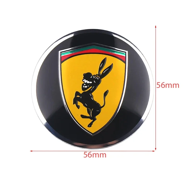 4PCS 56MM Funny Spoof Prank Donkey Car Wheel Center Cover Stickers Hub Cap Decal For AUDI BMW TOYOTA HONDA AUDI NISSAN KIA