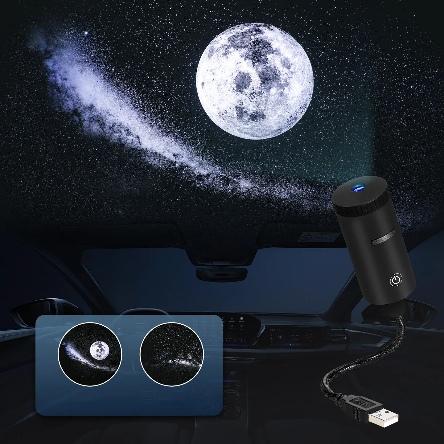 Portable Night Light Plug and Play & Versatile Galaxy Ambient Projector Lamp for Home Living Room Bedroom Decoration